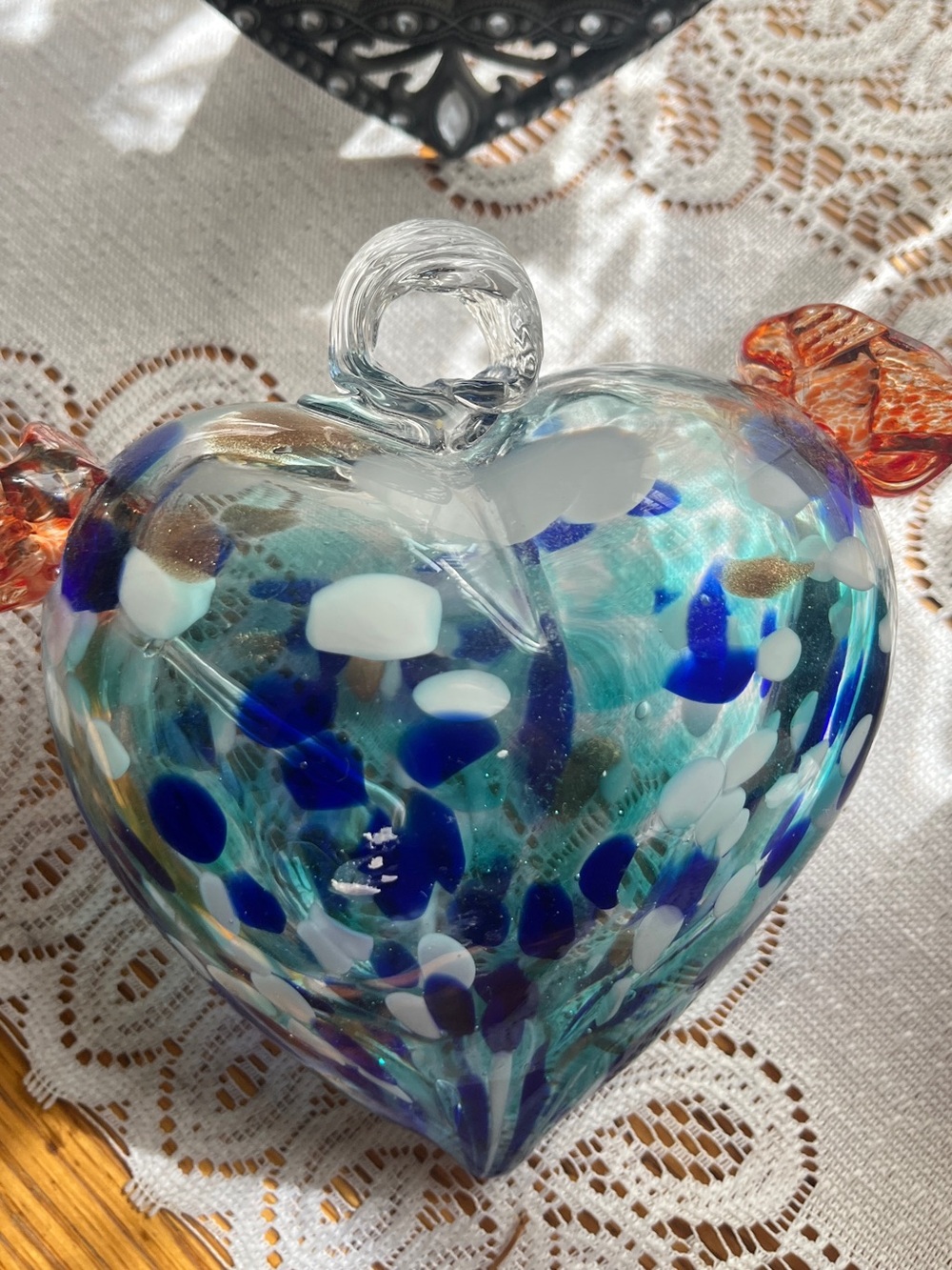 Hummingbird feeder- Handblown Glass